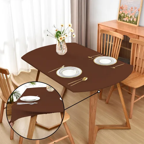 Miniatura 10 de Mantel ajustado blanco con elástico para mesas plegables de 48x48 pulgadas, manteles lavables y elásticos de elastano para mesas de cartas, manteles