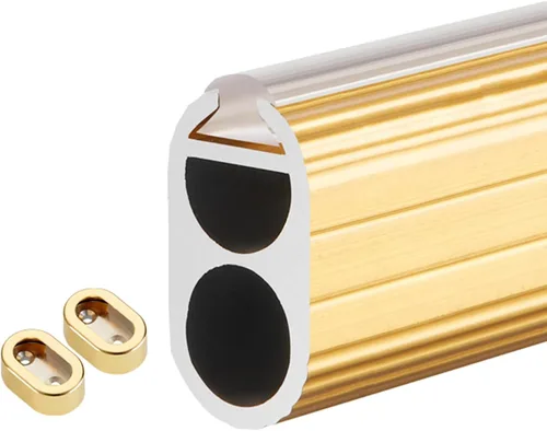 Miniatura 8 de LSMKKA Barra para colgar ropa para armario, barra ovalada para colgar ropa de 24 pulgadas, 36 pulgadas, 40, 60, 72 pulgadas, postes montados