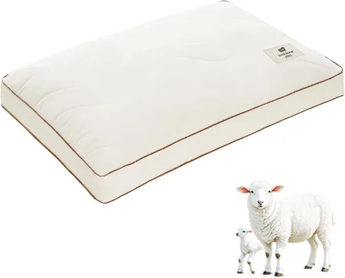 Miniatura 9 de YOUR MOON Almohada de lana suave natural tamaño estándar, almohadas de cama suaves para dormir, relleno de lana australiana de primera calidad