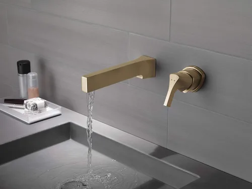 Miniatura 2 de DELTA FAUCET T574LF-CZWL - Grifo de baño de una sola manija para montaje en pared, bronce champán