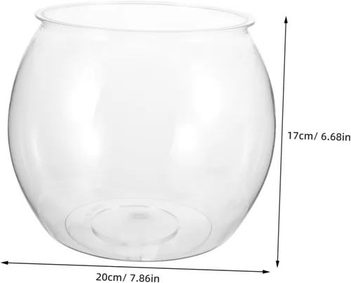 Miniatura 2 de Angoily Tanque de peces dorado transparente de 7.8 pulgadas, decoración de acuario de plástico transparente para pequeños peces betta, peces