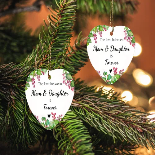 Miniatura 6 de Adorno para madre e hija 2026, regalos para mamá e hija, adorno de cerámica para árbol de Navidad de 2.9 pulgadas, regalo de recuerdo para madre