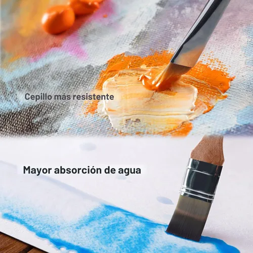 Miniatura 5 de ARTIFY - Juego de 25 pinceles de pintura profesional, serie experta, pinceles de nailon sintético para acrílico, óleo, acuarela, gouache, no se