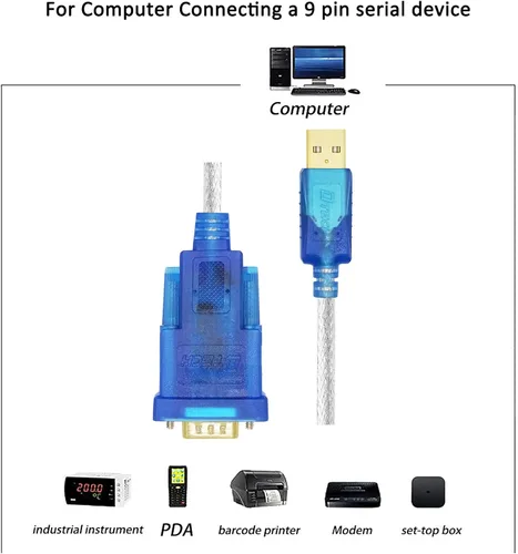 Miniatura 7 de DTECH Cable adaptador USB a serie con puerto macho RS232 DB9 chipset FTDI compatible con Windows 10 8 7 y Mac Linux - 4 pies