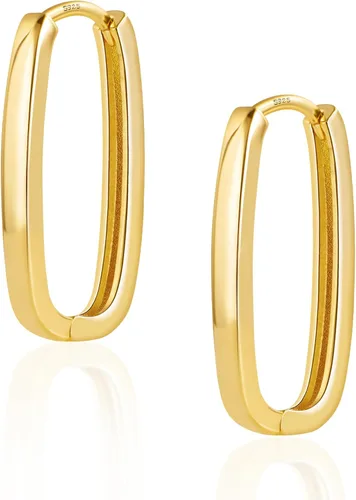 Miniatura 7 de Sterling Silver Rectangle Hoop Earrings for Women Silver Geometric Rectangle Hypoallergenic Earrings Square Hoops Earring
