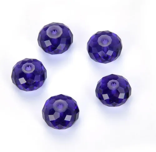 Miniatura 2 de 100 piezas Adabele cuentas austriacas de cristal facetado suelto de 8 mm, diseño rondelle color púrpura terciopelo, espaciador compatible
