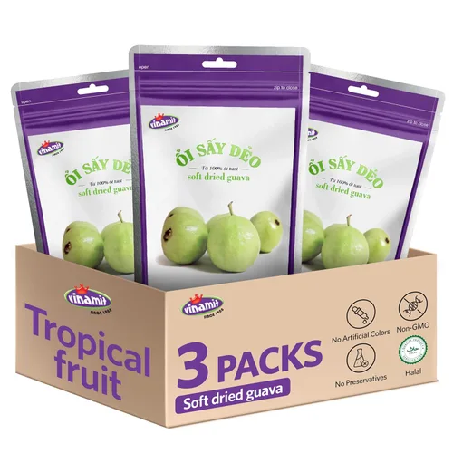 Miniatura 21 de Vinamit Fruta de Guanábana Seca Suave con Chile Bolsa de 3.5 oz Aperitivos de Fruta Exótica Masticables Vegano, Sin Gluten, Sin OMG Alto