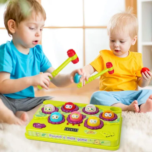 Miniatura 5 de BAODLON Juego interactivo de golpear a la rata, juguetes para niños pequeños, juguete musical con luz, juguete de desarrollo temprano, regalo