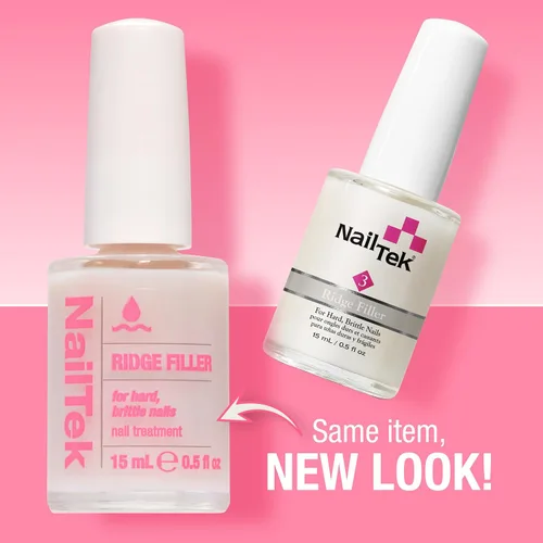 Miniatura 2 de Nail Tek Ridge Filler Formula 3 - Relleno transparente para uñas, capa base, esmalte fortalecedor de uñas para uñas duras y quebradizas, 0.5 onzas