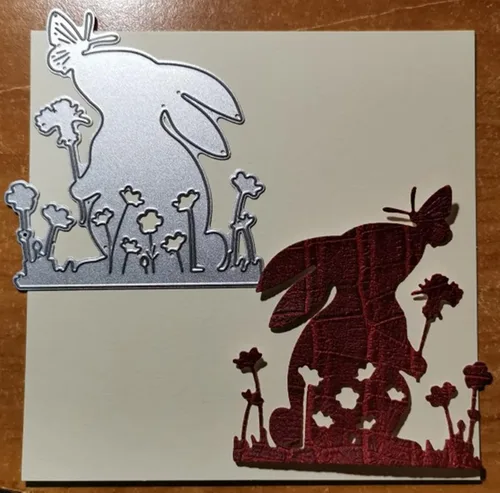 Miniatura 5 de Troqueles de metal de conejo de Pascua, lindo conejo beso, mariposa, marco de animales, plantillas de manualidades, tarjetas de corte, troqueles