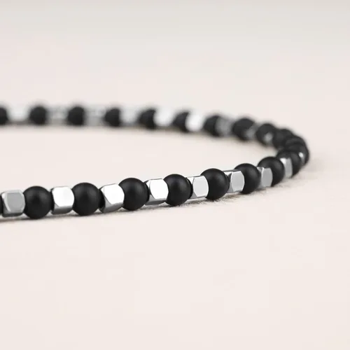 Miniatura 6 de GAVU Pulsera de cuentas de cristal con cierre de acero inoxidable para hombre