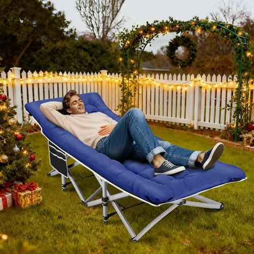 Miniatura 2 de Fragess - Cunas plegables de camping para adultos, cuna de 28" extra amplia con colchón removible, carga máxima de 600LBS, cunas para dormir