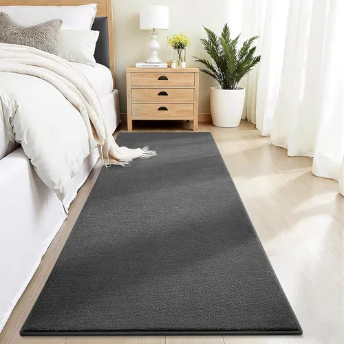 Miniatura 23 de Vasofe Alfombra de pasillo negra de 2 x 4 pulgadas, alfombra antideslizante de espuma viscoelástica gruesa para interiores, para guardería