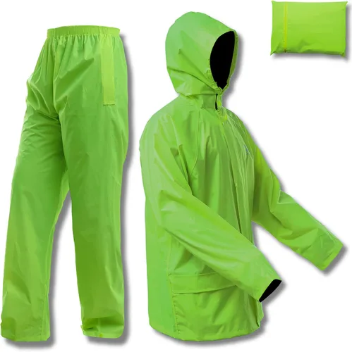 Rizzon Chaqueta de traje de lluvia para hombres y mujeres, impermeable, ligero, equipo de lluvia para exteriores, granja, pesca, motocicleta