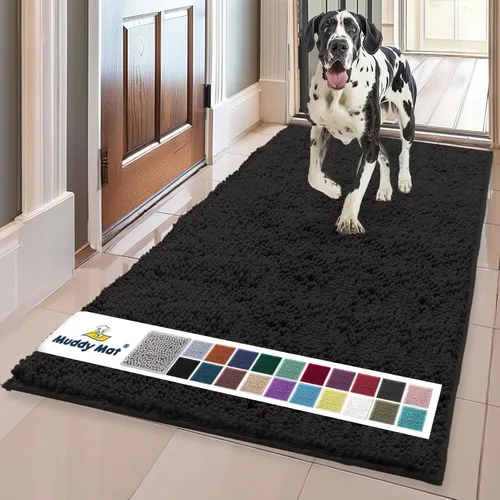 Miniatura 38 de Muddy Mat® Mostrado en la televisión - Tapete de microfibra súper absorbente para puerta de perro para patas fangosas, antideslizante y lavable
