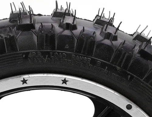Miniatura 8 de Rueda de freno de disco para neumáticos traseros, rueda trasera de metal de goma 2.5‑10 con rueda dentada de disco y conjunto de neumáticos