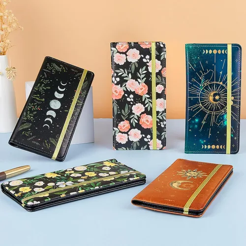 Miniatura 7 de Funda para chequera personal, cartera RFID con soporte para bolígrafo y divisor de plástico transparente integrado para cheques duplicados, Cielo