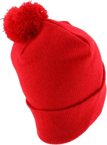 Miniatura 2 de Trendy Apparel Shop Gorro largo de punto de color liso con pompones