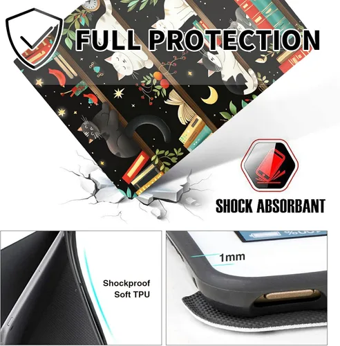Miniatura 159 de Funda para tablet Fire 7 (12ª generación, versión 2022), delgada, a prueba de golpes, delgada, de piel sintética, con función de apagado/encendido
