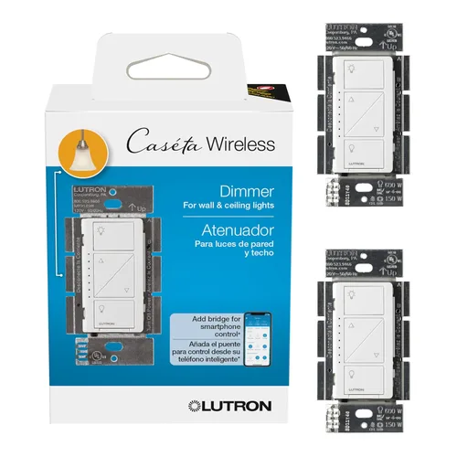 Miniatura 38 de Lutron Caseta - Interruptor de atenuación inteligente original (requiere Lutron Smart Hub), para luces LED, 150 vatios, un solo polo/3 vías, no Negro
