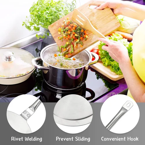 Miniatura 7 de Geiserailie 2 placas difusoras de calor de 9.3 pulgadas y 7.7 pulgadas, adaptador de inducción de cocina de acero inoxidable para estufa de gas