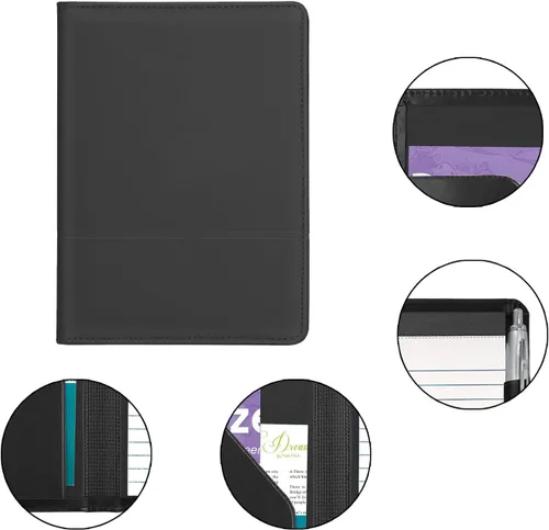 Miniatura 4 de Carpeta para portafolio o cartera, mini carpeta de 5 x 8 pulgadas, bloc de escritura legal, carpeta organizadora de documentos A5 para hombres