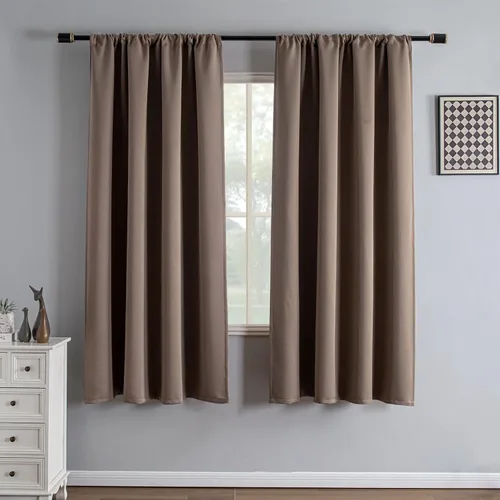 Miniatura 114 de IGEMAEVE Cortinas 100% opacas de 108 pulgadas de largo para dormitorio, juego de 2 paneles de cortinas opacas con bolsillo para barra y pestaña