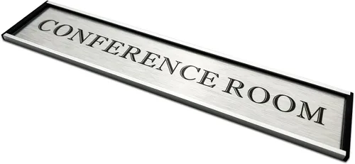 Miniatura 3 de Placa de nombre personalizada para puerta o pared, placas de nombre de aluminio para oficina personalizadas de 2 * 10 pulgadas con dos líneas