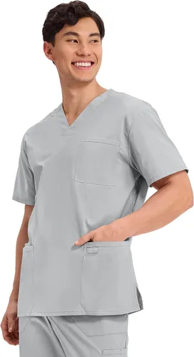 Miniatura 23 de Cherokee WW Professionals WW695 - Camisa de uniforme sanitario para hombre, con cuello en V