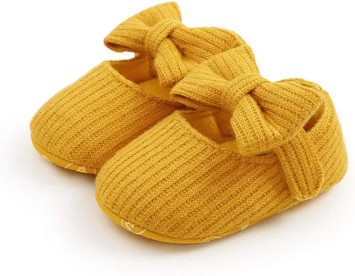 Miniatura 7 de Zapatos planos Mary Jane para bebés y niñas, con lazo, floral, princesa, vestido de boda, zapatos suaves para recién nacidos, cuna para primeros