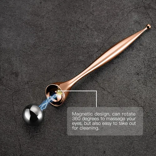 Miniatura 5 de LISAPACK Varita de rodillo de crema de ojos de metal, masaje facial, masajeador facial para aplicador, reduce la hinchazón (oro rosa)
