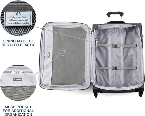 Miniatura 145 de Travelpro Maxlite 5 - Juego de 2 piezas de equipaje de mano de tela, expandibles con 4 ruedas giratorias, bolso blando para debajo del asiento, Negro