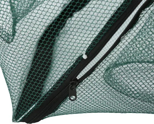 Miniatura 9 de Trampa de red de pesca plegable automática para cangrejos, minnow, Crawdad, langosta, camarones, material de nailon altamente duradero (6 agujeros)