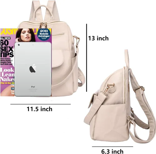Miniatura 4 de ASDSSRY Mochila de Moda para Mujer Bolso Impermeable Mochilas Escolares Viajes Compras Mochila Convertible Bolsa de Hombro para Damas