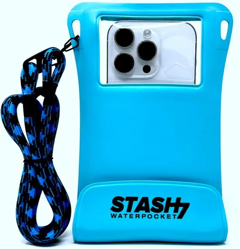 Miniatura 10 de Stash7 Funda impermeable para teléfono con cordón largo IPX8 Adventure Grade Bolsa seca para teléfono celular, compatible con iPhone 15 Pro Max