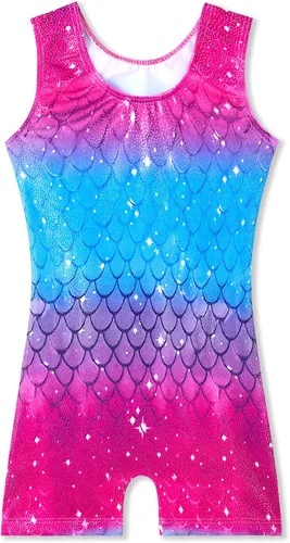 Miniatura 2 de TENVDA Gymnastics Leotards for Girls 2-12 Years Old Sparkly Multicolor Kids Tumbling Biketards Unitard