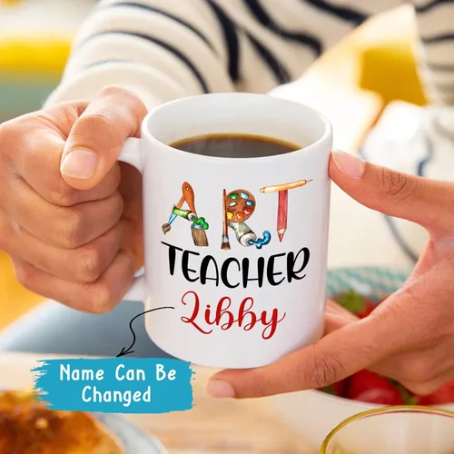 Miniatura 2 de Taza para profesores de arte, regalo del día del profesor, taza personalizada para profesores de arte, taza para profesores de escuela, taza