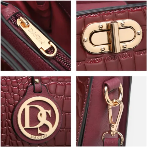Miniatura 6 de Dasein Bolsos de mano para mujer, bolsos de mano con asa superior, bolsos de trabajo, bolsos de hombro con embrague a juego, juego de 2 piezas