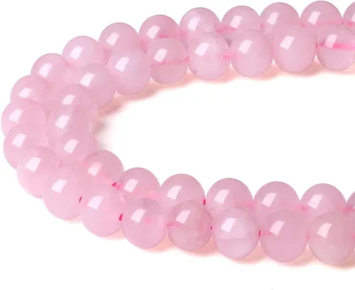Miniatura 36 de LAIDANLA Cuentas de piedra natural de turmalina rosa y jade, cuentas sueltas redondas de 8 mm, cuentas de piedra preciosa para hacer pulseras, Jade