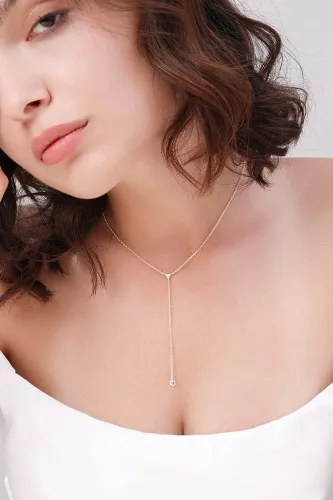 Miniatura 20 de Metzakka Handmade Sterling Silver Lariat Necklace, Simulated Diamond Dainty Drop Y Chain Necklace for Women