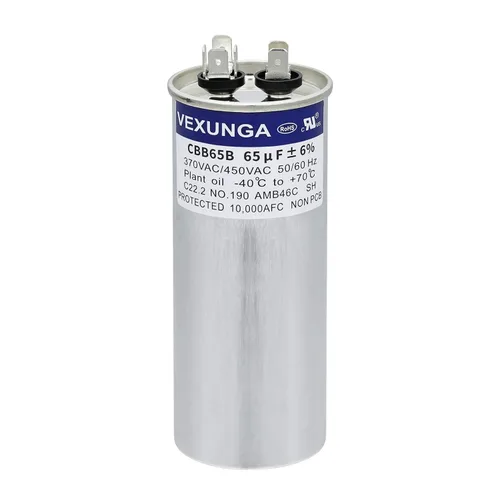 Miniatura 47 de VEXUNGA - 25/5 uF 25+5 MFD 370V o 440V Condensadores redondos de arranque dual 25 5 uF 370 440 Volt VAC CBB65 Condensadores para acondicionador