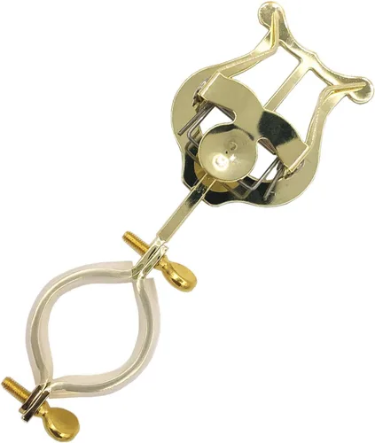 Lira para Clarinete - Soporte Abrazadera Chapado en Metal para Partituras para Banda de Marcha - Dorado, 5.98 x 2.06 pulgadas