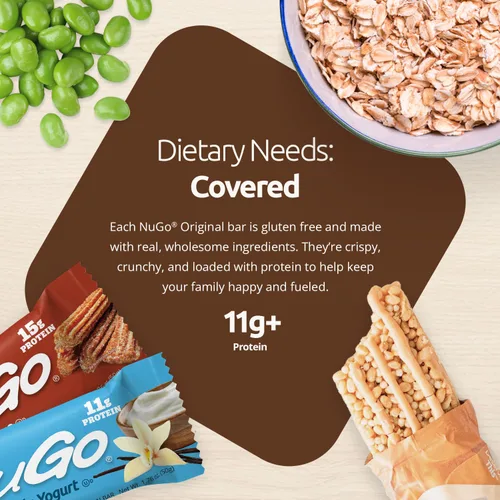 Miniatura 4 de NuGo Barra de proteínas, plátano de chocolate, 0.46 oz de proteína, sin gluten, 15