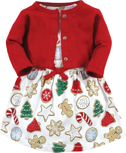 Touched by Nature Baby Girl One Size Organic Cotton Dress and Cardigan