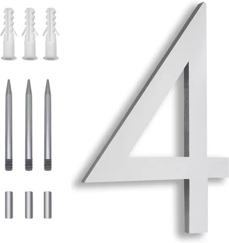 Miniatura 29 de Números Reflectantes de 8 Pulgadas para Dirección en Casa, Números de Casa Modernos de Metal Negro para Dirección en la Calle, Números de Casa