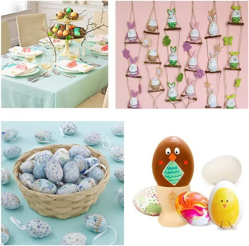 Miniatura 6 de Paquete de 30 huevos de plástico blanco, huevo de Pascua falso, pollo artificial para manualidades, pintura, fiesta, decoración del hogar, niños