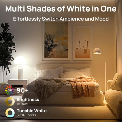 Miniatura 4 de Linkind Matter - Bombilla inteligente, bombillas de luz blanca suave a luz diurna sintonizables, bombillas inteligentes funcionan con Apple Home