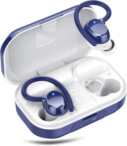 Miniatura 11 de Auriculares inalámbricos para orejas pequeñas, auriculares deportivos estéreo de alta fidelidad Bluetooth 5.3 con ganchos para los oídos, Negro