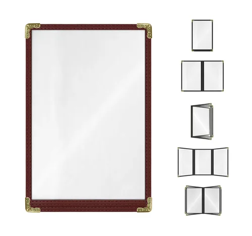 Miniatura 36 de Goodsmart - Fundas para menú de restaurante, paquete de 25 unidades, color negro, 2 vistas, soportes para menú de carga superior, cubiertas