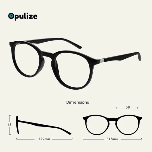 Miniatura 2 de OPULIZE MET - Lentes de lectura con bloqueo de luz azul para mujeres y hombres, marco redondo delgado con bisagras de resorte, resistentes a los 1